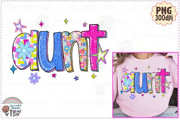 Aunt Preppy Flower Graphics for T-Shirt Designs