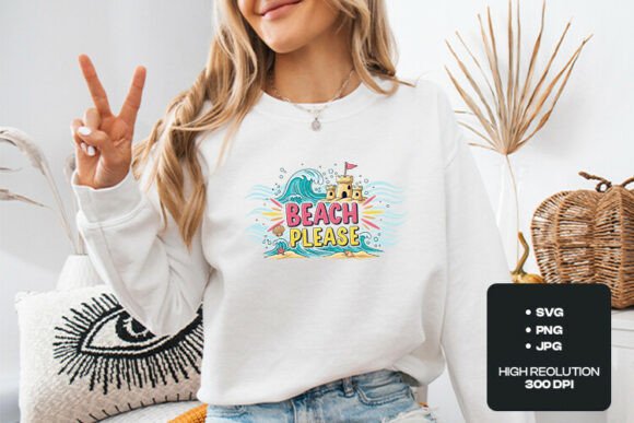 Beach Please Summer Wave SVG Graphics for T-Shirt Designs