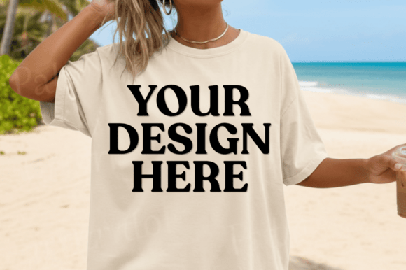 Beach Summer Beige T-Shirt Mockup: A Designer's Take