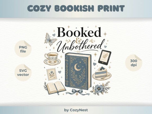 Book Lover Print Graphics for T-Shirt Designs