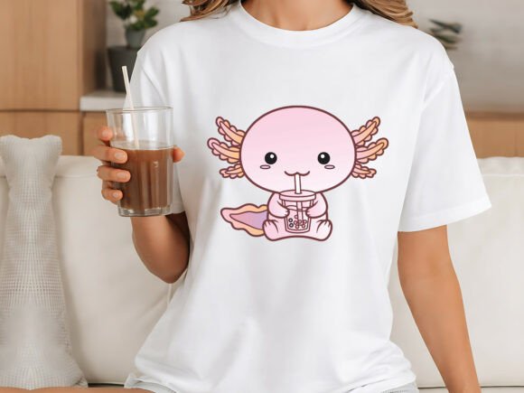 Cute Axolotl Bubble Tea Cartoon: Embroidery Design Review