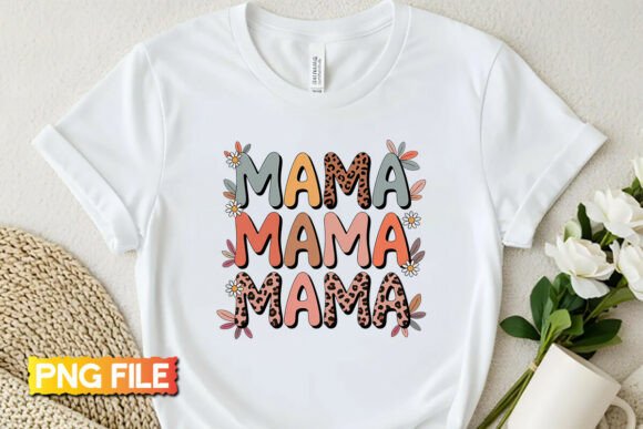 Leopard Mama Flower Mother's Day PNG for Shirt Graphics