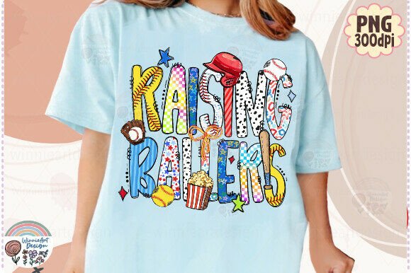 Preppy Baseball Neon PNG: T-Shirt Design Graphics