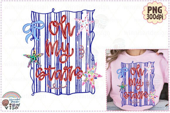 Preppy Oh My Stars: 4th of July Graphics & T-Shirt Designs
