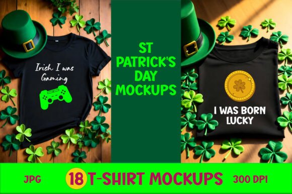 St. Patrick's Day Black T-Shirt Mockup Graphics Review