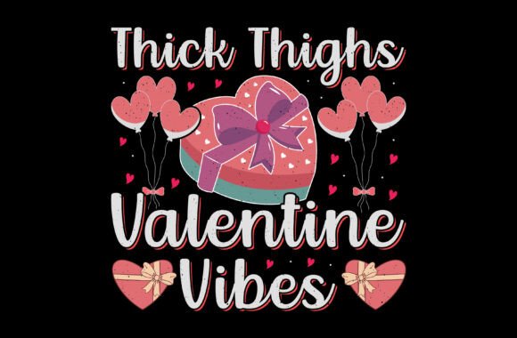 Thick Thighs Valentine Graphics & T-Shirt Designs
